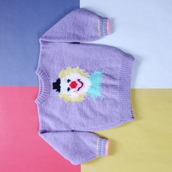 Vintage Handmade Clown Sweater Jacket